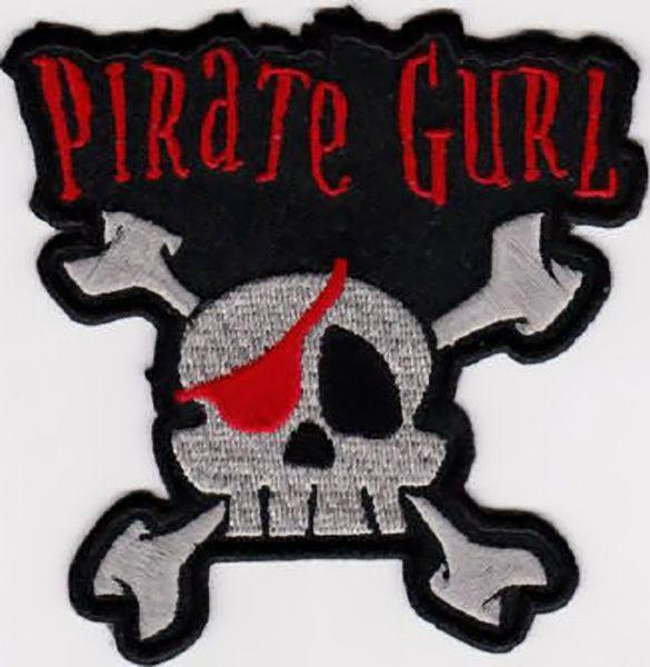 Crossbones Logo - Pirate Gurl Iron On Patch Skull Crossbones Logo