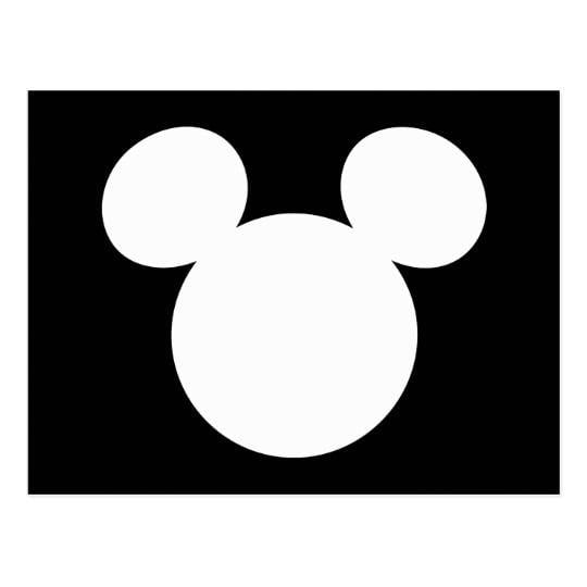 Mickey Logo - Disney Logo. White Mickey Icon Postcard