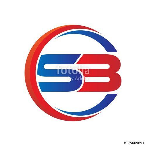 SB Logo - sb logo vector modern initial swoosh circle blue and red