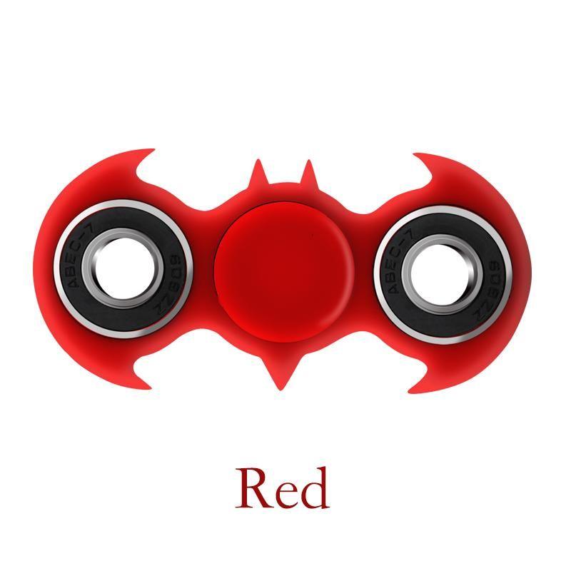 Red and Black Bat Logo - Bat Symbol Fidget Spinner Glow in the Dark, Red, and Black