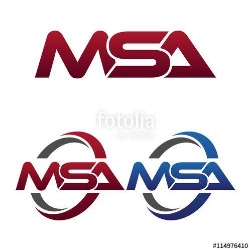 MSA Logo - Modern 3 Letters Initial logo Vector Swoosh Red Blue msa