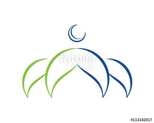 Dome Logo - Modern Mosque Logo Symbol - Green Curve Silhouette Dome