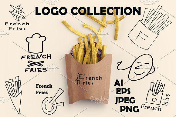 Fries Logo - 50%OFF! French fries logo collection Illustrations Creative Market