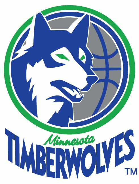 Timberwolf Logo - Minnesota Timberwolves Primary Logo (1990) - A blue timberwolf head ...