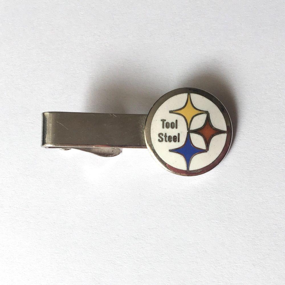 Aisi Logo - Vintage Tool Steel Tie Clip Pre Pittsburgh Steelers Logo AISI Silver ...