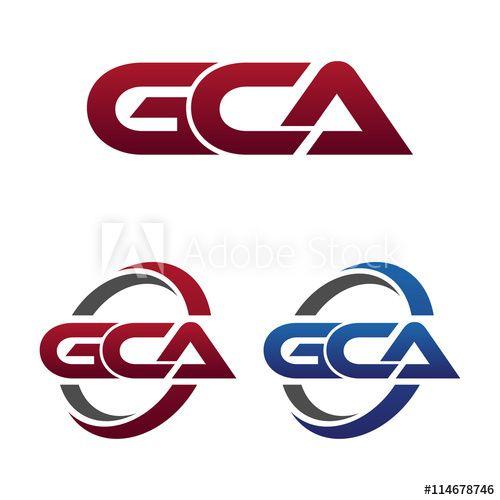 GCA Logo - Modern 3 Letters Initial logo Vector Swoosh Red Blue gca this