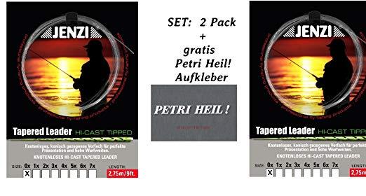 Enoten Logo - Jenzi Set: 2 Pack Knotless Tapered Leader X 0.30 0.57 + Free Petri