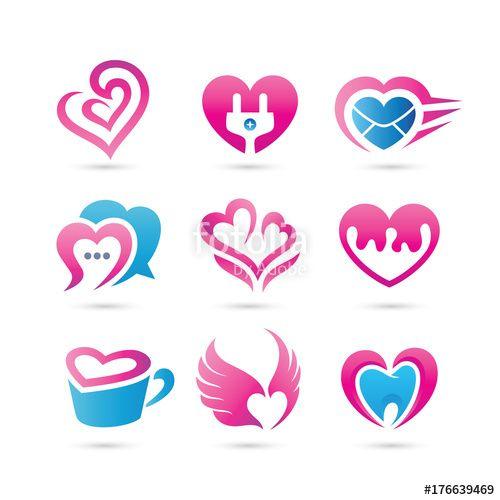 Dating Logo - Set of Dating Love Logo Vector Logo Stock image