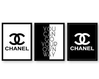 CC Fashion Logo - Chanel Logo Print Chanel Logo Poster Paris Fashion Print | Etsy