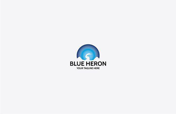 Heron Logo - BLUE HERON Logo Templates Creative Market