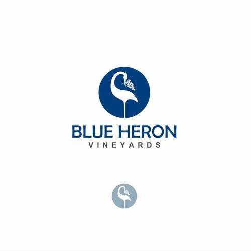 Heron Logo - Vineyard needs a logo design incorporating grapes and blue heron ...