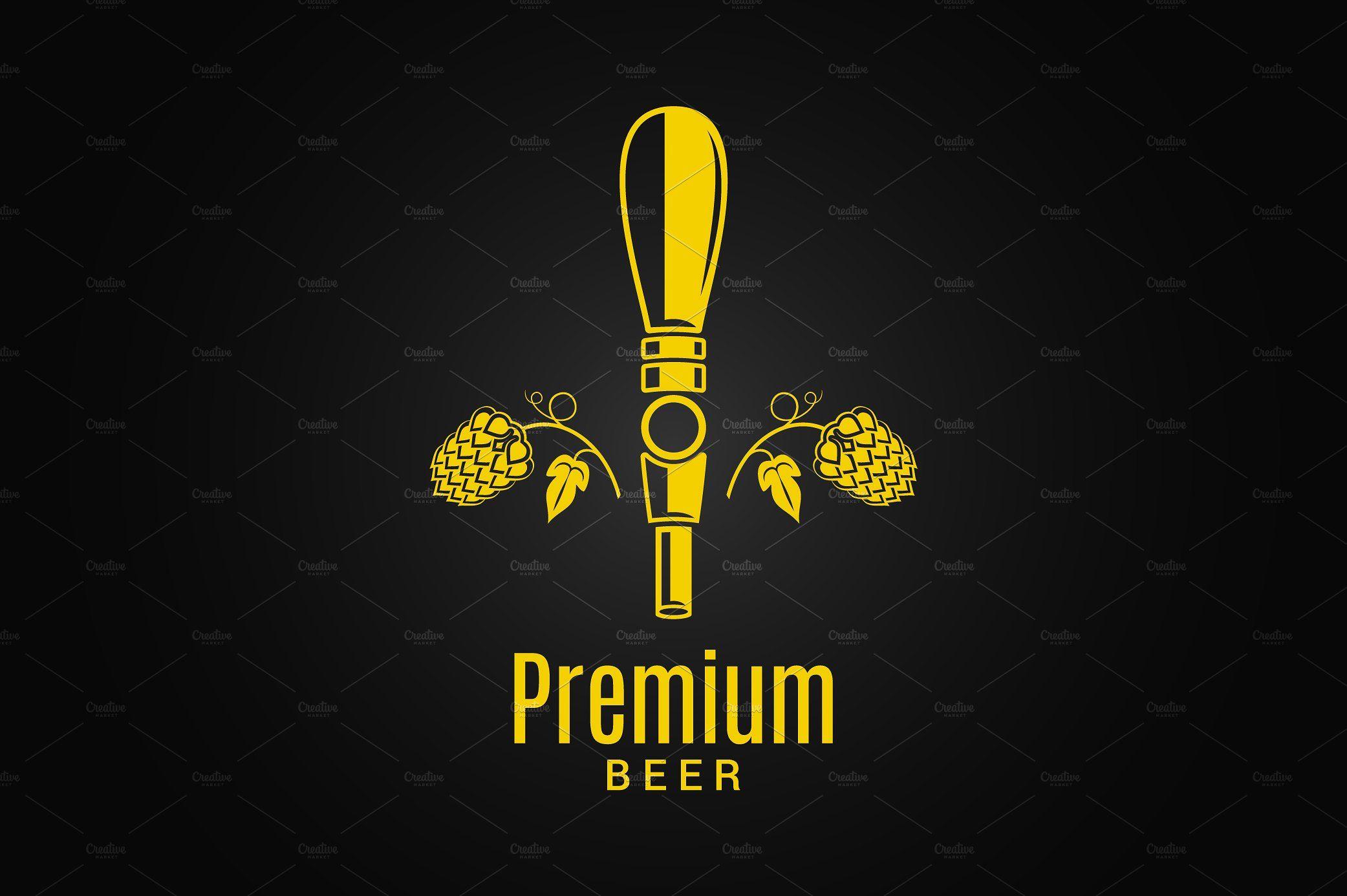 Hops Logo - Beer tap with beer hops logo ~ Illustrations ~ Creative Market
