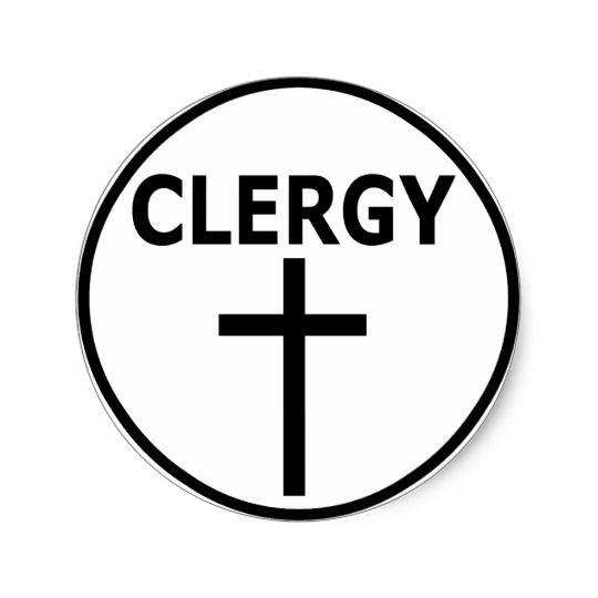 Clergy Logo - Clergy Emblem for Pastors, Reverends & Ministers Classic Round ...