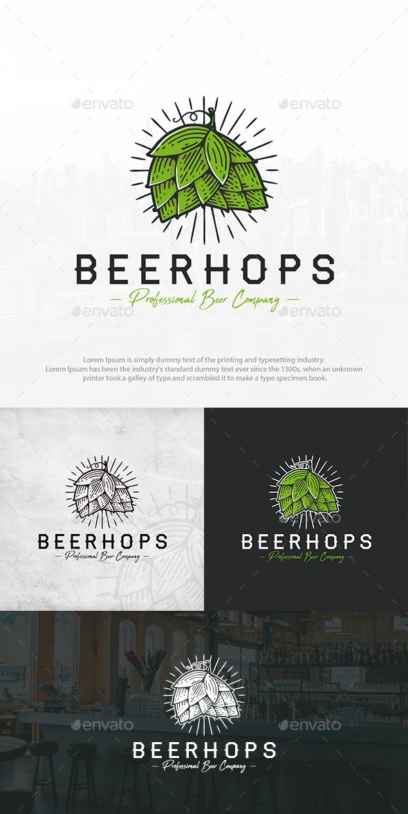 Hops Logo - Beer Hops Logo Template by BossTwinsMusic | GraphicRiver
