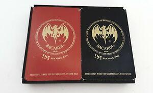 Red and Black Bat Logo - 2 Decks of Bacardi Rum Bat Logo Playing Cards Red Black Plastic ...