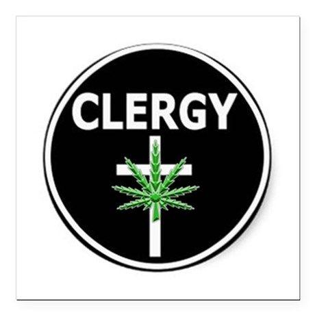 Clergy Logo - Marijuana Clergy & Minister Logo Square Car Magnet