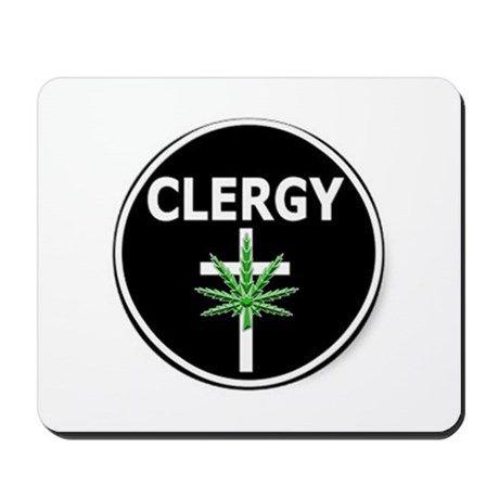 Clergy Logo - Marijuana Clergy & Minister Logo Mousepad by thetenthchakra