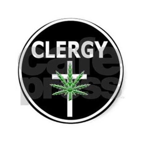 Clergy Logo - Marijuana Clergy & Minister Logo Tile Coaster