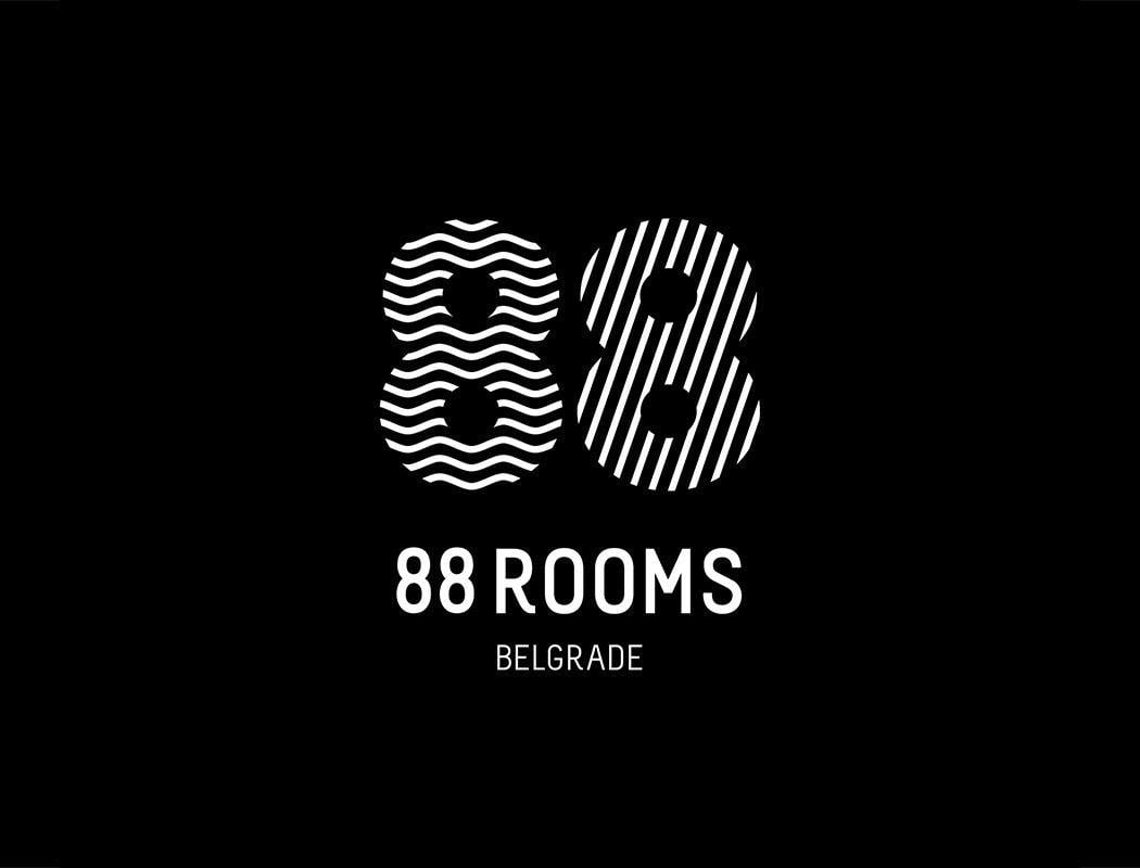 88 Logo - Rooms hotel identity design brand agency