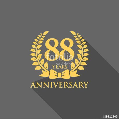 88 Logo - anniversary logo ribbon wreath flat 88