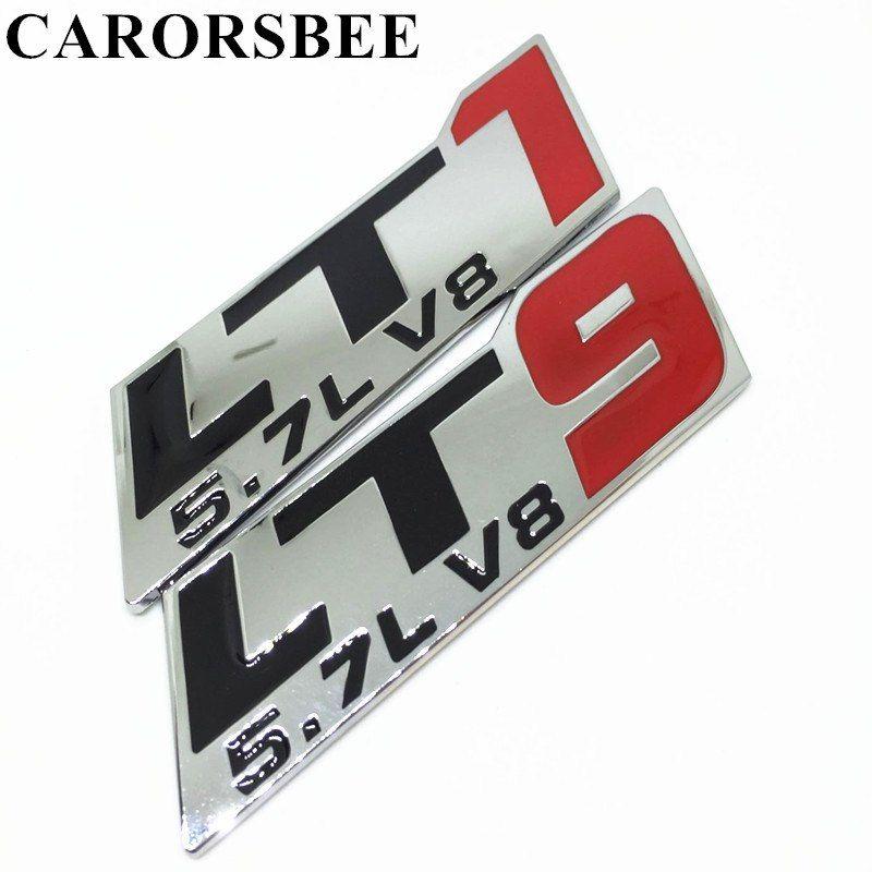 Lt1 Logo - CARORSBEE 3D Metal LT1 LT9 5.7L V8 Logo Car Styling Adhesive Badge ...