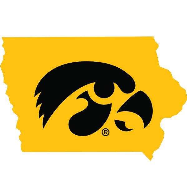 Iwoa Logo - Iowa Hawkeyes Logo State Map Decal