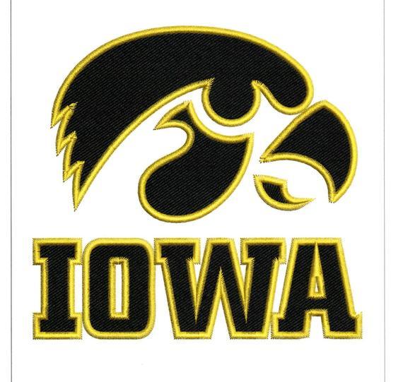 Iwoa Logo - Embroidery Designs University of Iowa Logo in Black and Gold 2 | Etsy