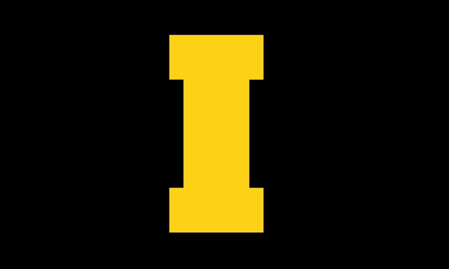 Iwoa Logo - University of Iowa Flag, Black with Gold 