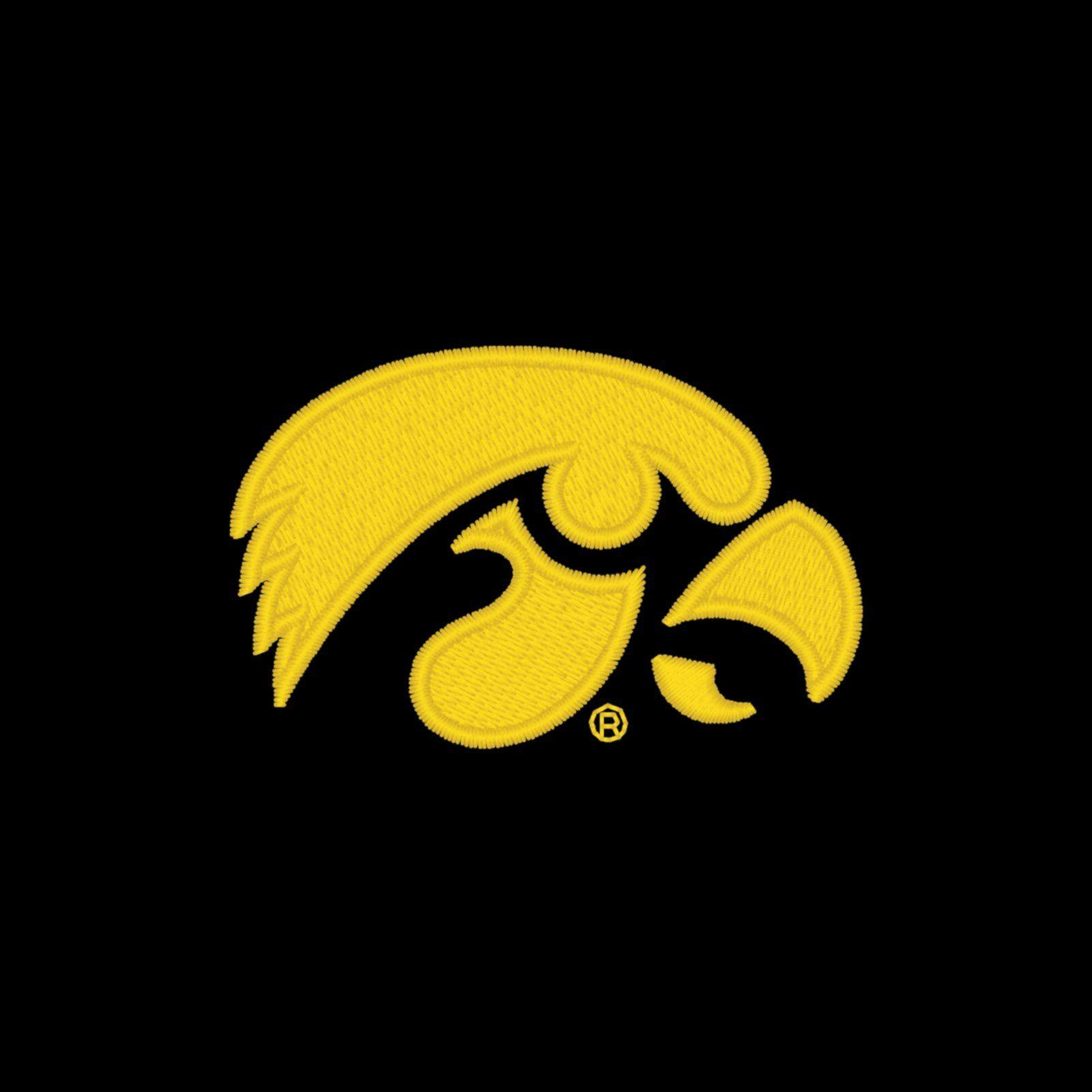 Iowa Logo - University of Iowa Hawkeye Logo Left Chest Embroidered Zip Hood - Black