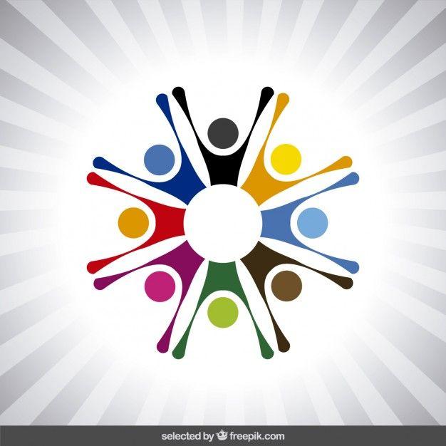 Humanity Logo - Logo with abstract human avatars Vector | Free Download