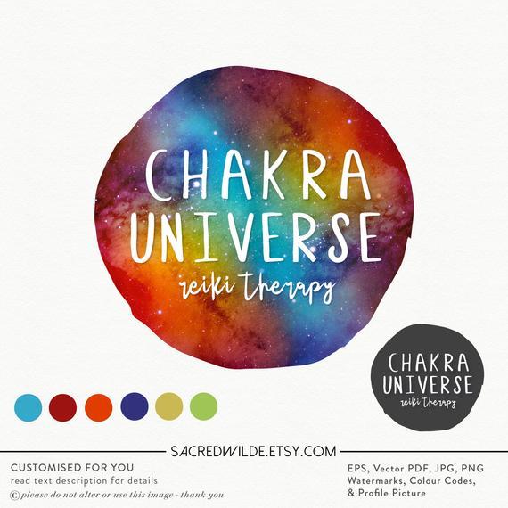 Chakra Logo - Watercolor Chakra Logo Design Rainbow Logo Watercolor
