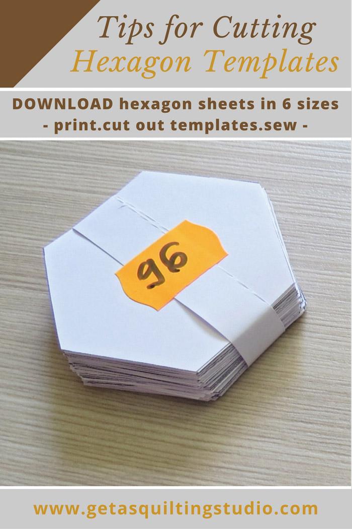 Hexagon with 3 Lines Logo - Quick and easy way to cut hexagon templates for English paper