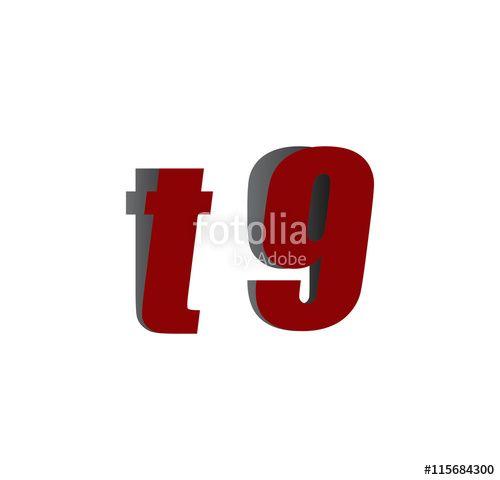 T9 Logo - t9 logo initial red and shadow