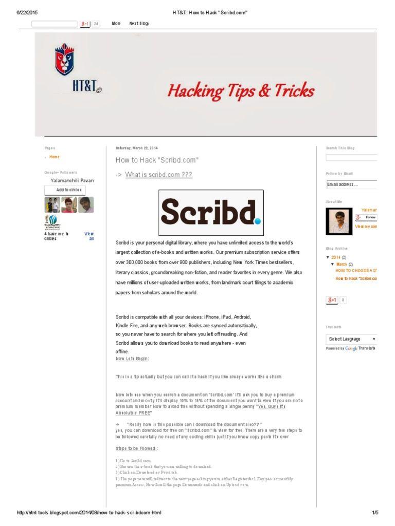 Scribd.com Logo - HT&T_ How to Hack _Scribd