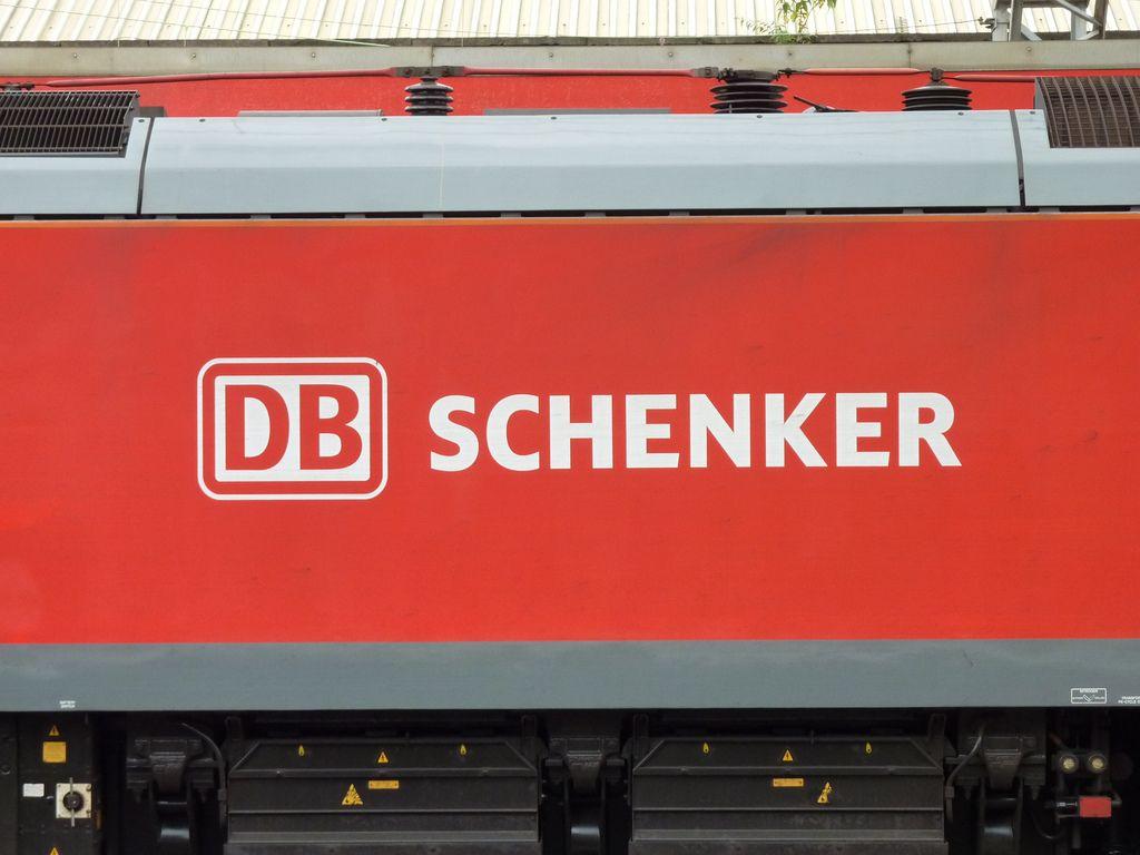 Schenker Logo - The DB Schenker logo on the side of 92042. The DB Schenker