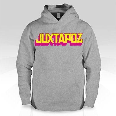 Juxtapoz Logo - Juxtapoz Shop - Juxtapoz Old School Yellow/Pink Logo Pullover Hoodie