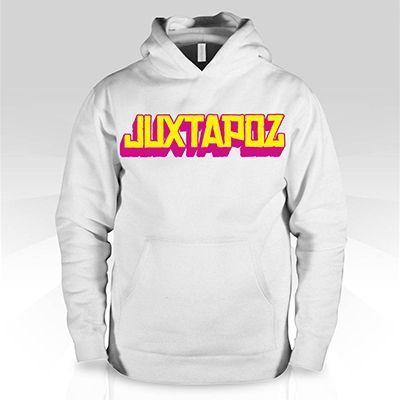 Juxtapoz Logo - Juxtapoz Shop - Juxtapoz Old School Yellow/Pink Logo Pullover Hoodie