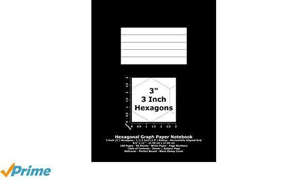 Hexagon with 3 Lines Logo - Hexagonal Graph Paper Notebook: 3 Inch (3) Hexagons; Horizontal