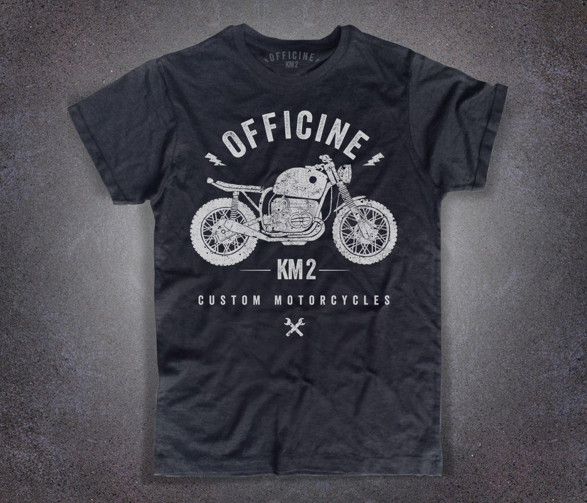 Km2 Logo - Motorcycle T-shirt Uomo - Officine Km 2 - Classic frontal logo - AmazInk