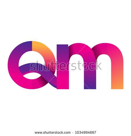 QM Logo - Initial Letter QM Logo Lowercase, magenta and orange, Modern and ...