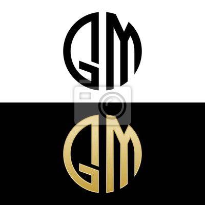 QM Logo - Qm logo inicial círculo forma vetor preto e ouro fotomural ...