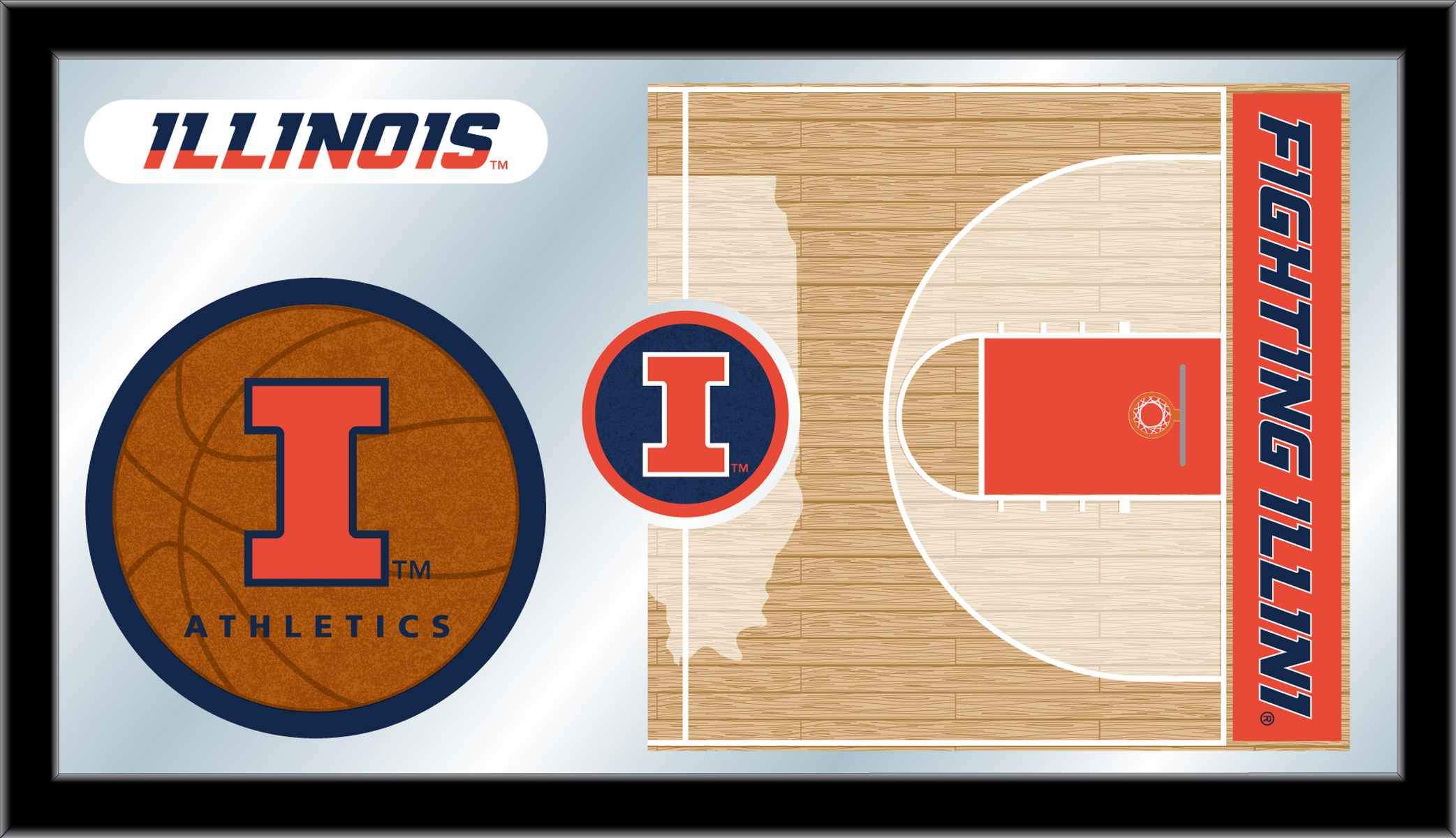 UIUC Logo - University of Illinois (UIUC) Basketball Mirror Illini Logo
