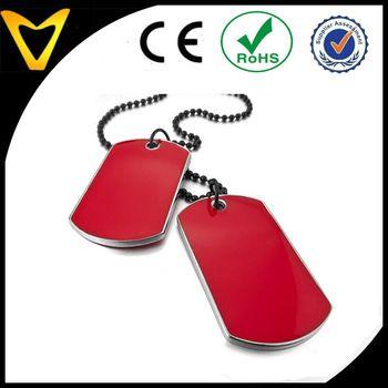 Vlink Logo - Vlink Jewelry Red Epoxy Dripping Initial Lettering Tag Pendant