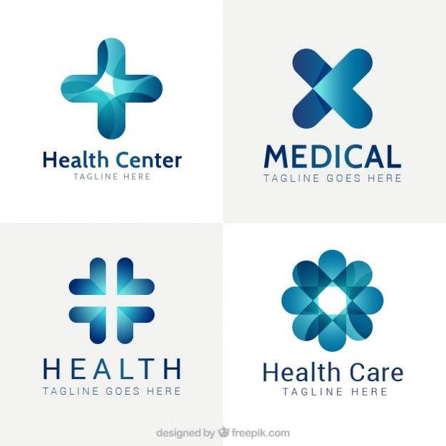 Center Logo - Blue modern medical center logos Vector