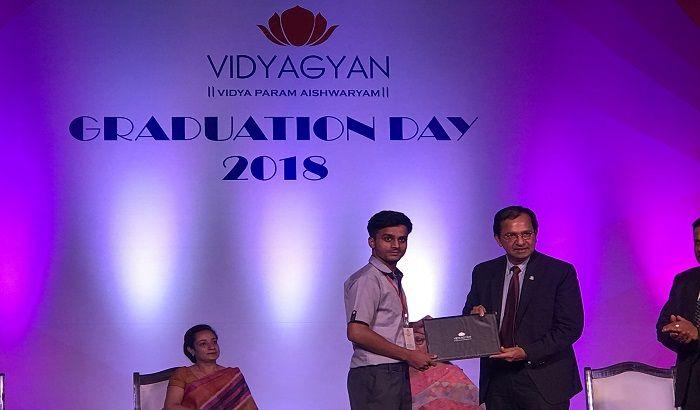 VidyaGyan Logo - VidyaGyan students graduate with an average score of 87%, 32