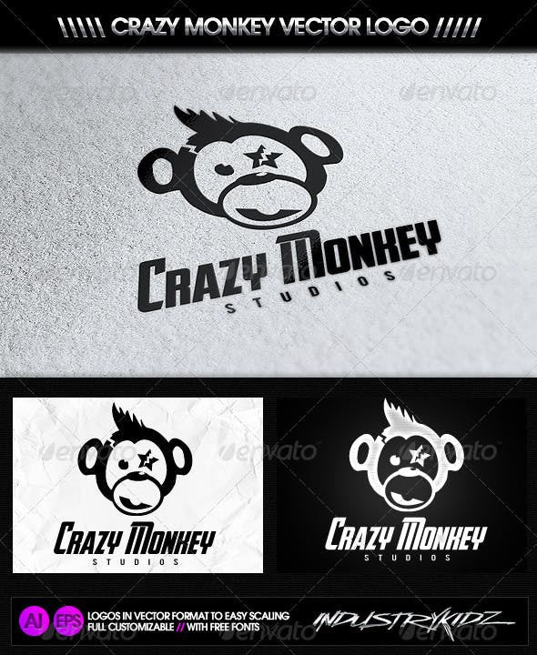 Crazymonkey Logo - Crazy Monkey Studios Logo by INDUSTRYKIDZ | GraphicRiver