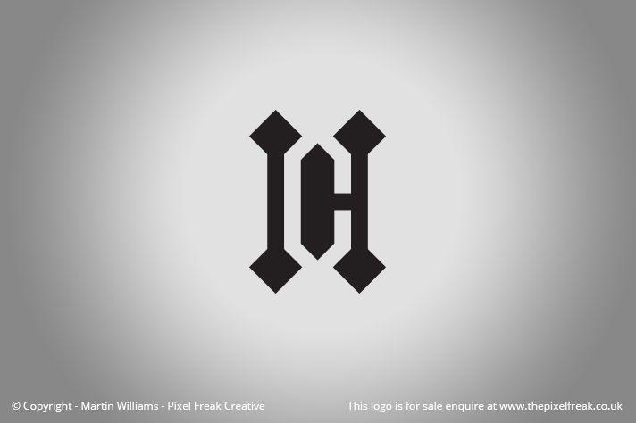 Black and White Letter Logo - HC Letters Monogram *For Sale*