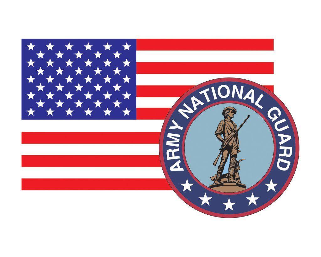 ARNG Logo - American Flag with Army National Guard Emblem ARNG Logo Vinyl Decal ...