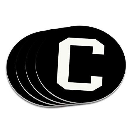 Black and White Letter Logo - Graphics and More Letter C Initial Black White Coaster Set: Amazon