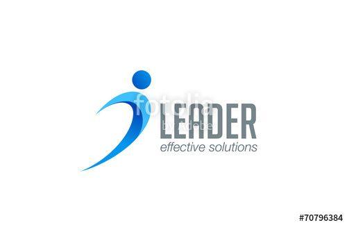 Leader Logo - Business Leader man abstract logo design vector. Winner